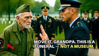 They Blocked the Old Veteran at the General’s Funeral—Then a 4‑Star General Walked Out & Saluted Him