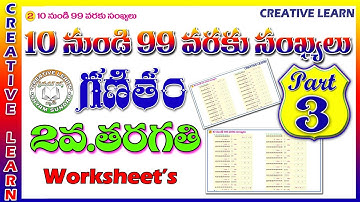 Numbers from 10 to 99 | 2nd class maths | 10 nundi 99 varaku sankhyalu | part 3 | Maths