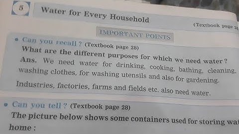Std.4 EVS.1 Lesson 5 Water for Every Household Digest Answers Maharashtra Board