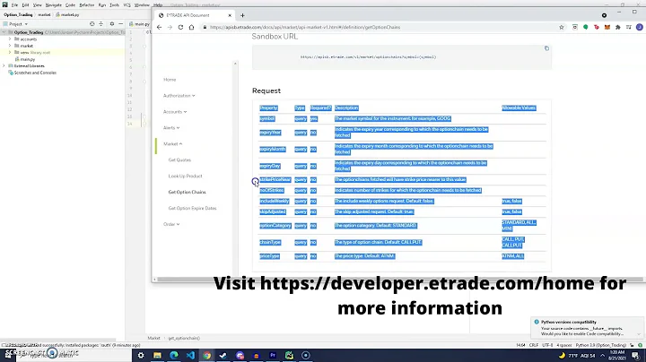 Algorithmic Trading Software Series: Trading Options using Etrade Developer API Video 1