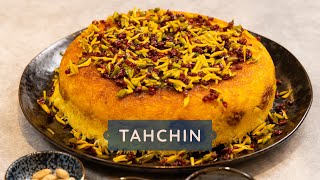 Crispy SAFFRON RICE CAKE with Chicken & Barberries - TAHCHIN; A Persian RECIPE