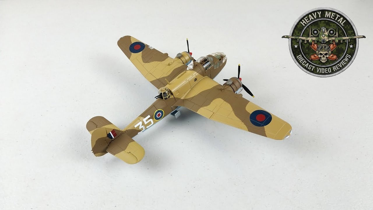 Обзор литой модели самолета Bristol Beaufort MK I, RAF MECU, Египет, 1944 год, Corgi, масштаб 1:72.