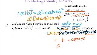 5.3(6) Double Angle  Identities to Verify