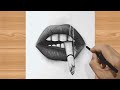 How To Draw Lips with Smoking Cigarette Drawing - Step-BY-Step Tutorial