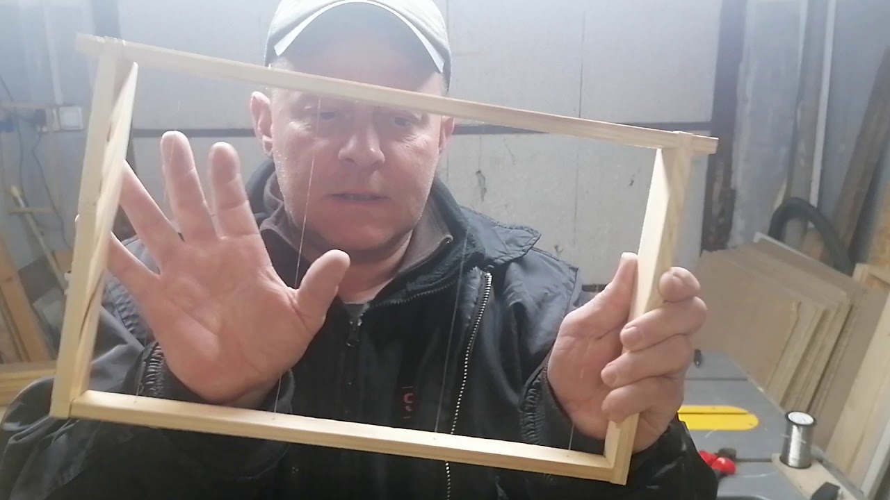 Drutowanie ramek i napinanie drutu.