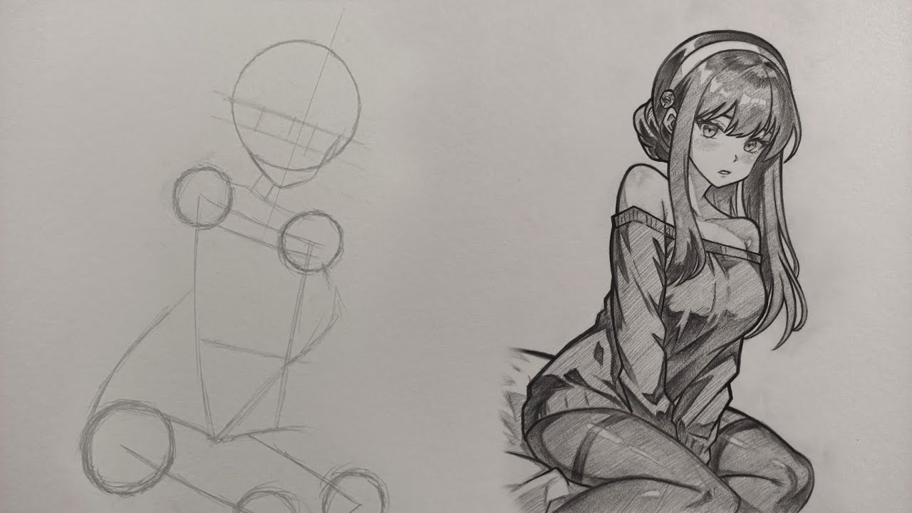 How to Draw Yor Forger full body | easy drawing tutorial | how to draw anime for beginners