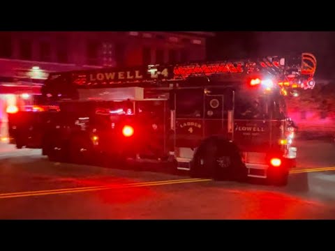 Lowell, MA Fire Department Engine 6 and Ladder 4 responding! - YouTube