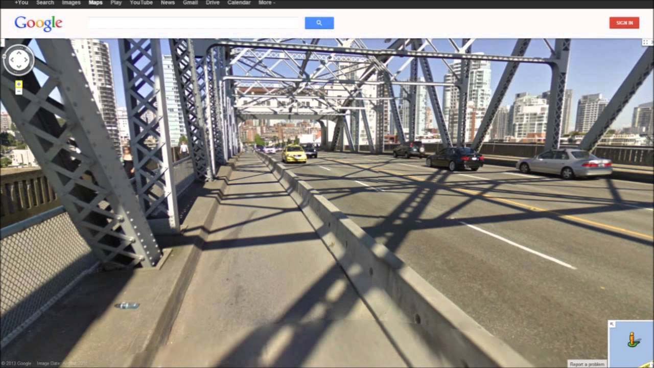 Burrard Bridge Bike Lane - Google Street View
