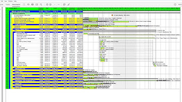 P6 schedule overview with reports and data behind the schedule