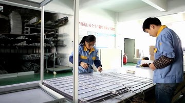 Installation video of  frameless tower fabric light box