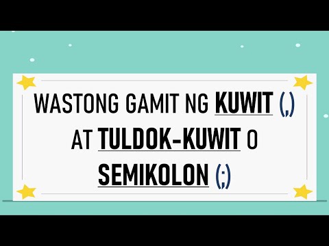 Video: Ano ang pagkakaiba sa pagitan ng tuldok-kuwit at kuwit?