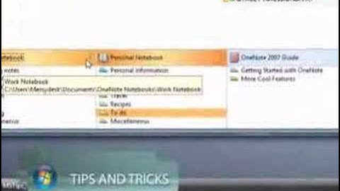 Microsoft Office OneNote 2007 Tip - What