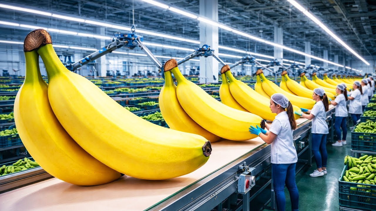Inside a Banana Factory: Fresh Bananas to Delicious Cake (Full Process)