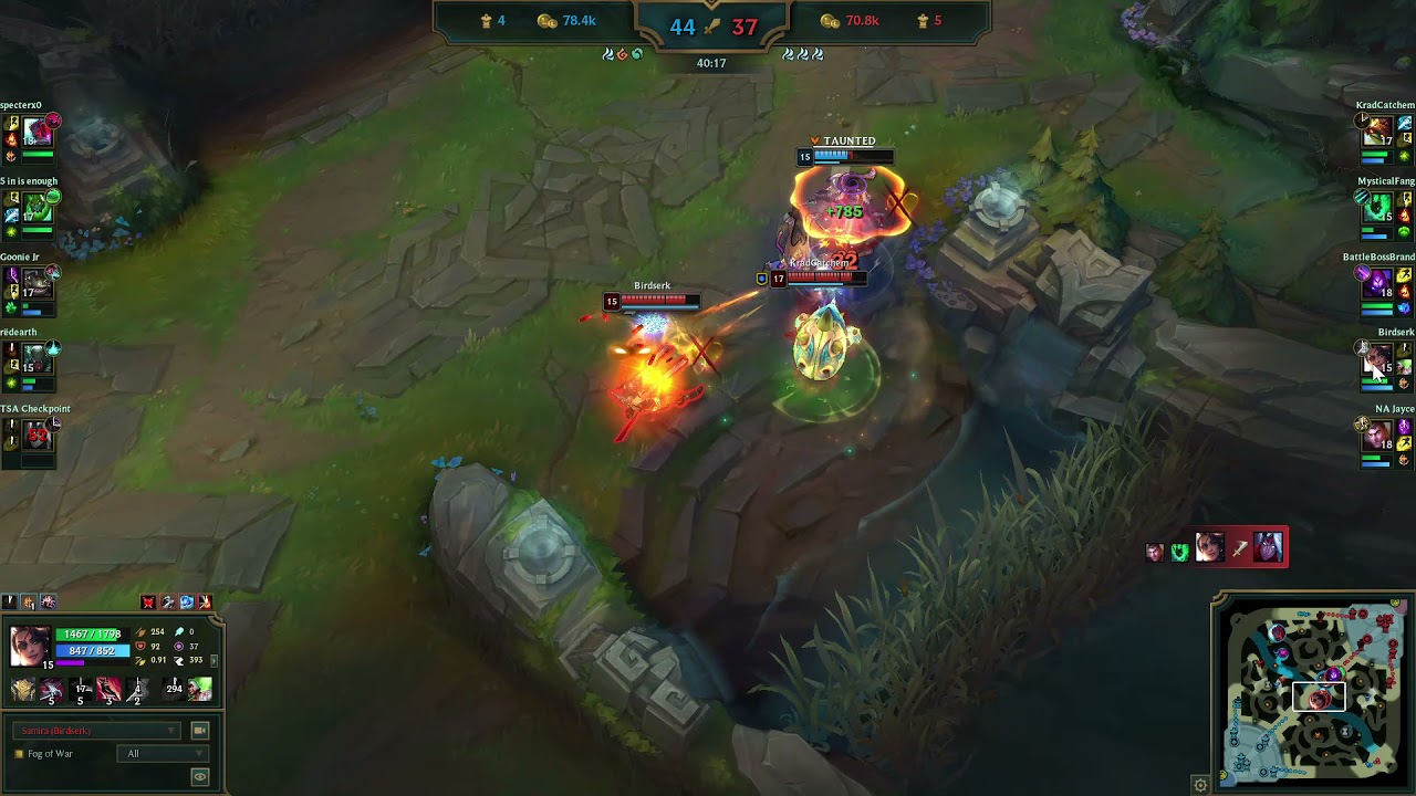 Inting Samira buys shieldbow and gets Pentakill. Birdserk, aka, NA Samira