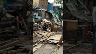 The BMC took action by demolishing illegal structures that encroached the footpath & road in Bandra