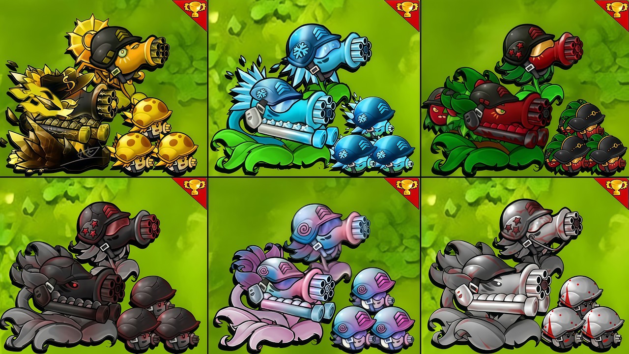 PVZ 1 Fusion 3.6 Challenge - Team Gatling Family VS Obsidian Gargantuar ...