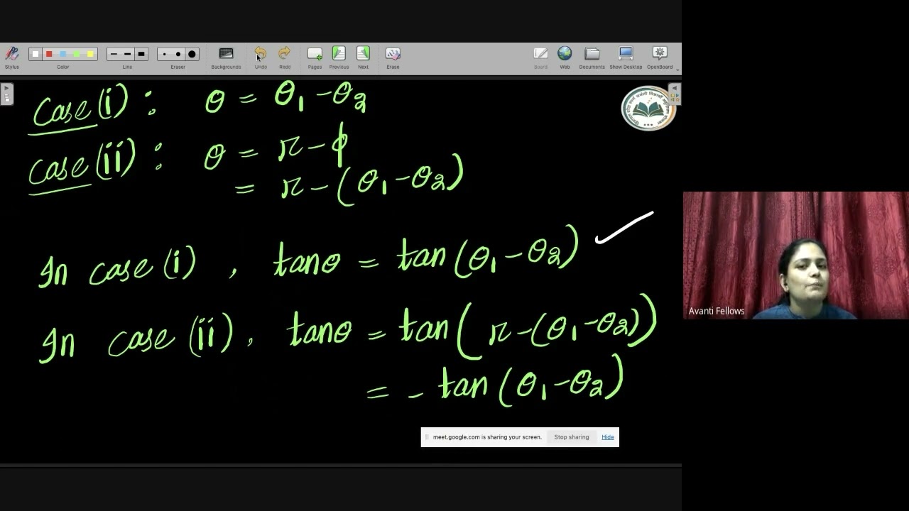 Straight Lines Angle Between Two Intersecting Lines 11th JEE Math Straight lines angle between two intersecting lines 11th jee math