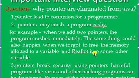 Why pointers are eliminated from java?