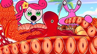 🐙Giant Octopus & Seafood MUKBANG - Mommy Long Legs VS Pink | RAINBOW FRIENDS Animation | ASMR