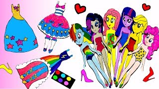 My little pony Equestria girls Grand Galloping Gala -Paper Dolls  dresses for MLP