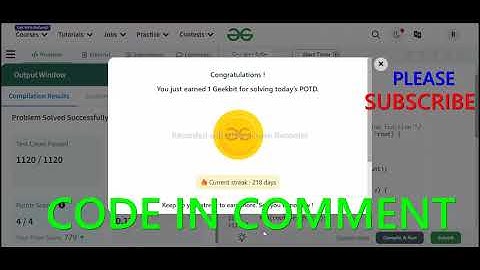 GFG POTD 01/04/2024 IN C++ MOST IMPORTANT INFORMATION | CODE IN COMMENT #geeksforgeeks #gfg #potd