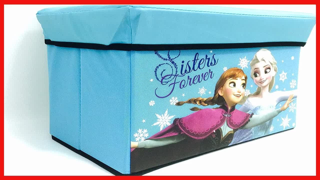 Disney Princess Elsa Anna & Olaf Foldable Storage Box & Stool (BLUE ...