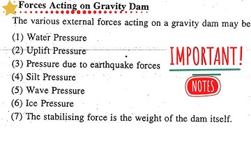Forces Acting On Gravity Dam || Irrigation Engineering ||