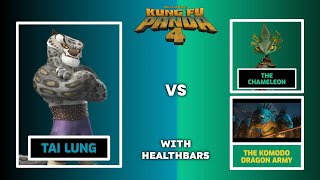 Tai Lung Vs. The Komodo Dragon Army - With Healthbars