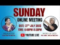 🔴 LIVE | Sunday Service – Word &amp; Prophecy Meeting | 27 July 2025