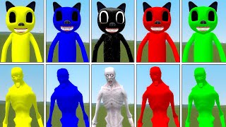CARTOON CAT ALL COLORS vs SCP 096 ALL COLORS In Garry's Mod!
