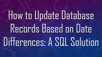 How to Update Database Records Based on Date Differences: A SQL Solution
