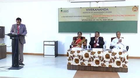 VIMS : AICTE Sponsored FDP on Advanced Data Analysis Tools & Techniques : Valedictory : 2017: Part 6