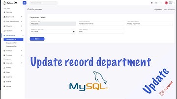 Update Record Department Laravel 10 | School System