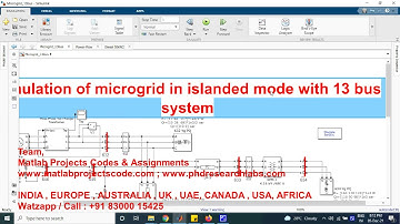 Simulation of microgrid in islanded mode with 13 bus system
