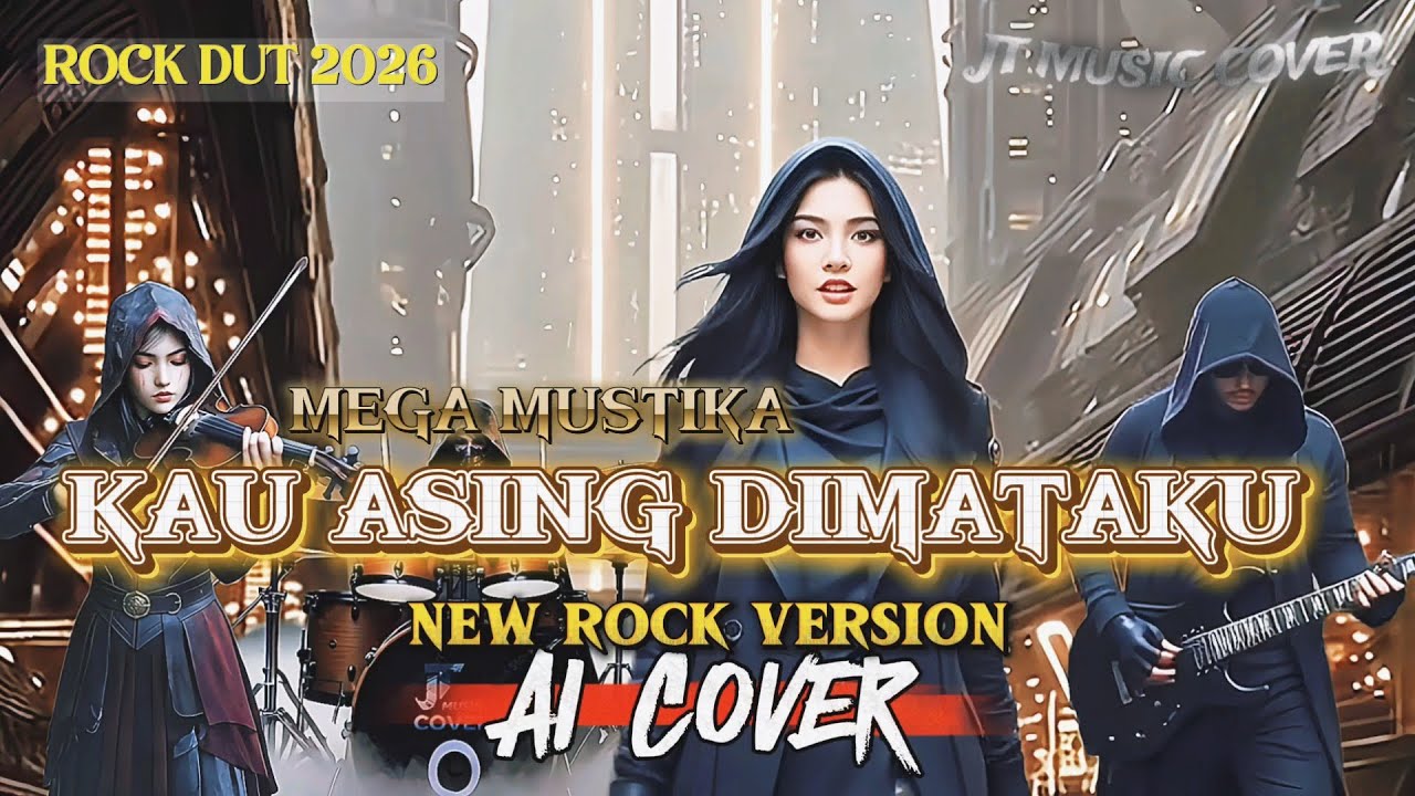 KAU ASING DI MATAKU - MEGA MUSTIKA [ ROCK VERSION ] (Lirik Lagu) 