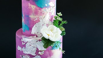 Scraped Watercolour Cake Tutorial- Rosie
