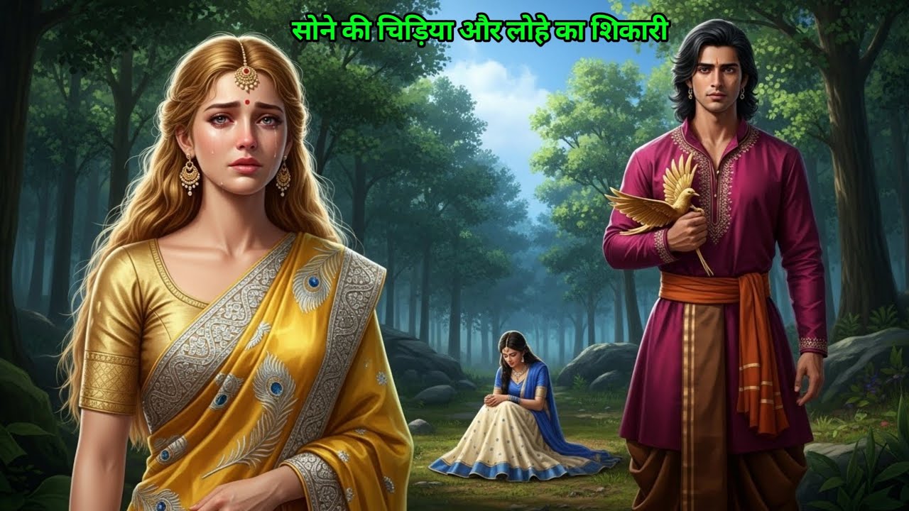 सोने की चिड़िया और लोहे का शिकारी : गरीब शिकारी ने पकड़ी सोने की चिड़िया | Hindi Story 