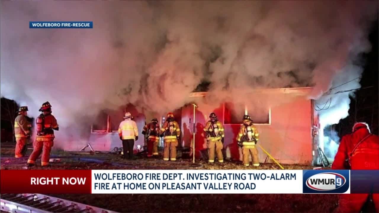 Crews battle 2-alarm house fire in Wolfeboro - YouTube