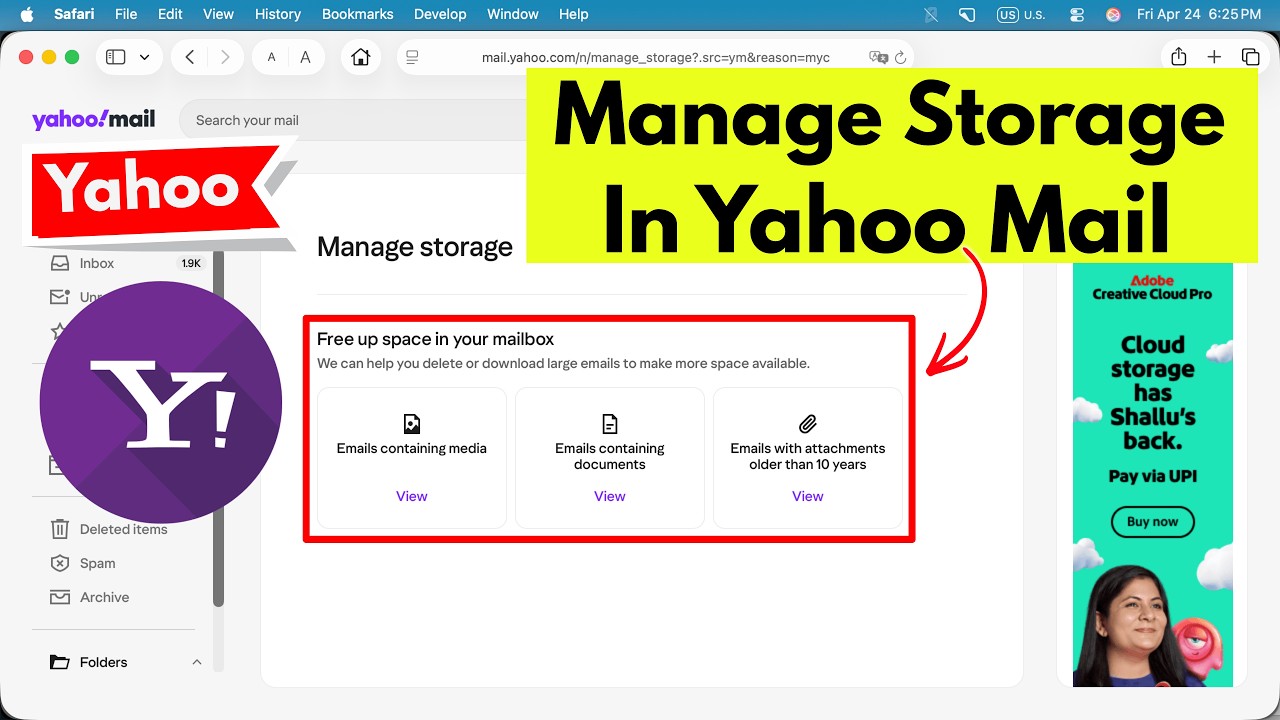 How to Manage Storage in Yahoo mail (2026) PC or Desktop - YouTube