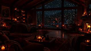 Warm Fireplace and Falling Snow with Soft Piano Music | Perfect for Sleep & Focus screenshot 3
