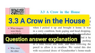 Class 7, English, 3.3 A Crow in the House, question answer explanation in easy way
