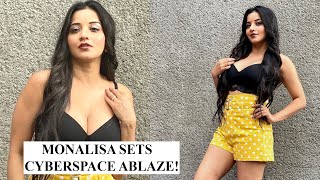 Monalisa Looks Simply Gorgeous In This Black Bralette And Shorts