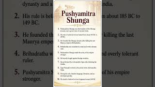 Pushyamitra Shunga || 10 Lines On Pushyamitra Shunga