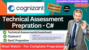 🔥Cognizant GenC Technical Assessment Cluster 3 | C# Coding and Programming Full Prepration