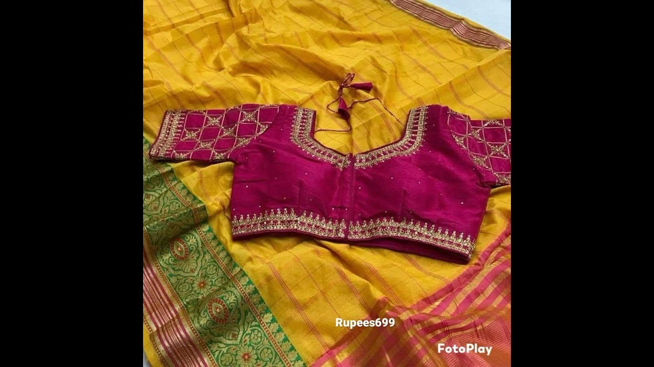 Festival Look Cotton Silk Yellow Color Saree With Pink Color  Blouse Rupees699 || Fast kudiye ||