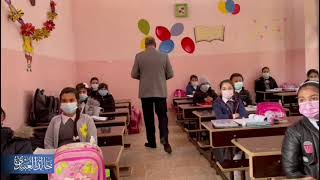 خالد العبيدي يزور مدرسة في الموصل ويلتقي هيئتها التربوية ويستمع الى التلاميذ وامالهم المستقبلية