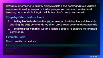 Can You Set a Variable to a Chain of Echo Commands in Batch Files?