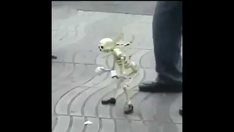 a spooky puppet skeltal dances to bonestrousle