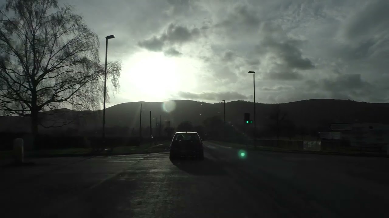 Driving On Hanley Road B4209 From Hanley Swan To Malvern Wells, Worcestershire, UK 25th March 2023