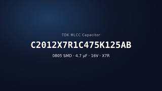 TDK C2012X7R1C475K125AB 4.7µF 16V X7R MLCC Capacitor | 0805 SMD